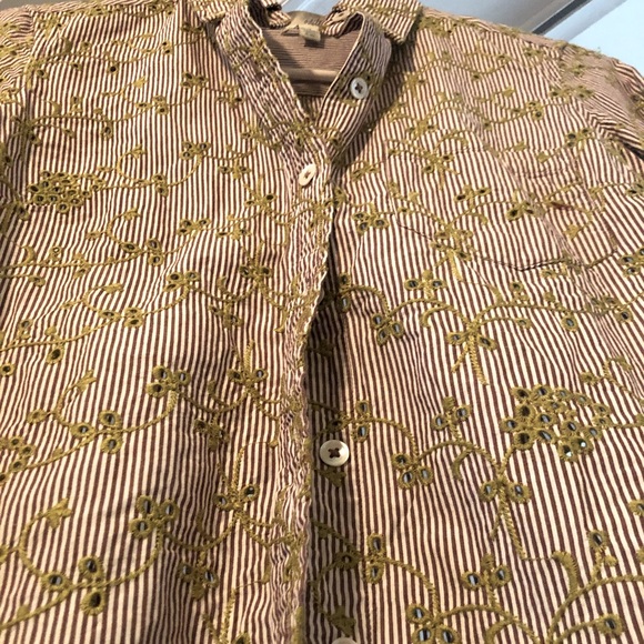 Anthropologie Odille Embroidered Button Down Blouse. - Picture 5 of 15